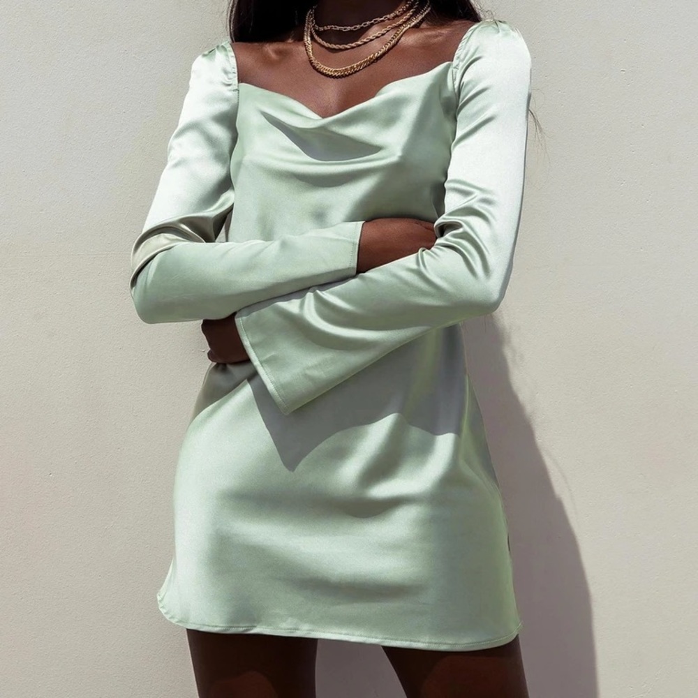 Star Power Mini Dress in Sage